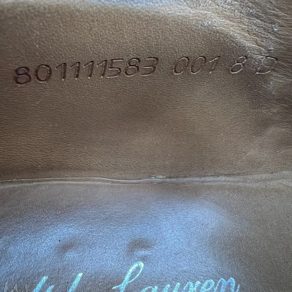 Ralph Lauren Purple Label Oxford Men's Size 8 D Black Leather Made In Italy